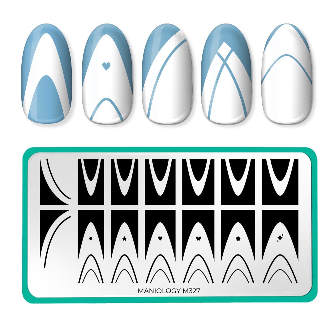 Kand Nail Art Stamping Plates Set (m19, M21, M25, M44, M45) - French Stamp Design, Silver Aluminum