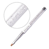 French Flat Tip Brush #103 - Premium Nail Art Manicure Clean Up Brush Line