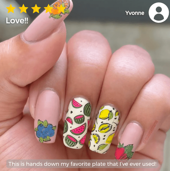 Fruit Deco Layers: Fresh Squeeze (m028) - Nail Stamping Plate