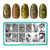 Fuzzy & Ferocious: Wild Eyes/Don't Blink (m135) - Nail Stamping Plate