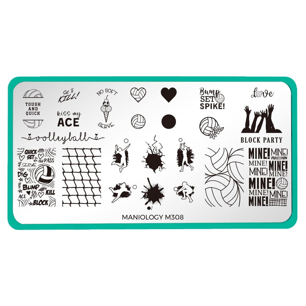 Game On: Spike It (M308) - Nail Stamping Plate