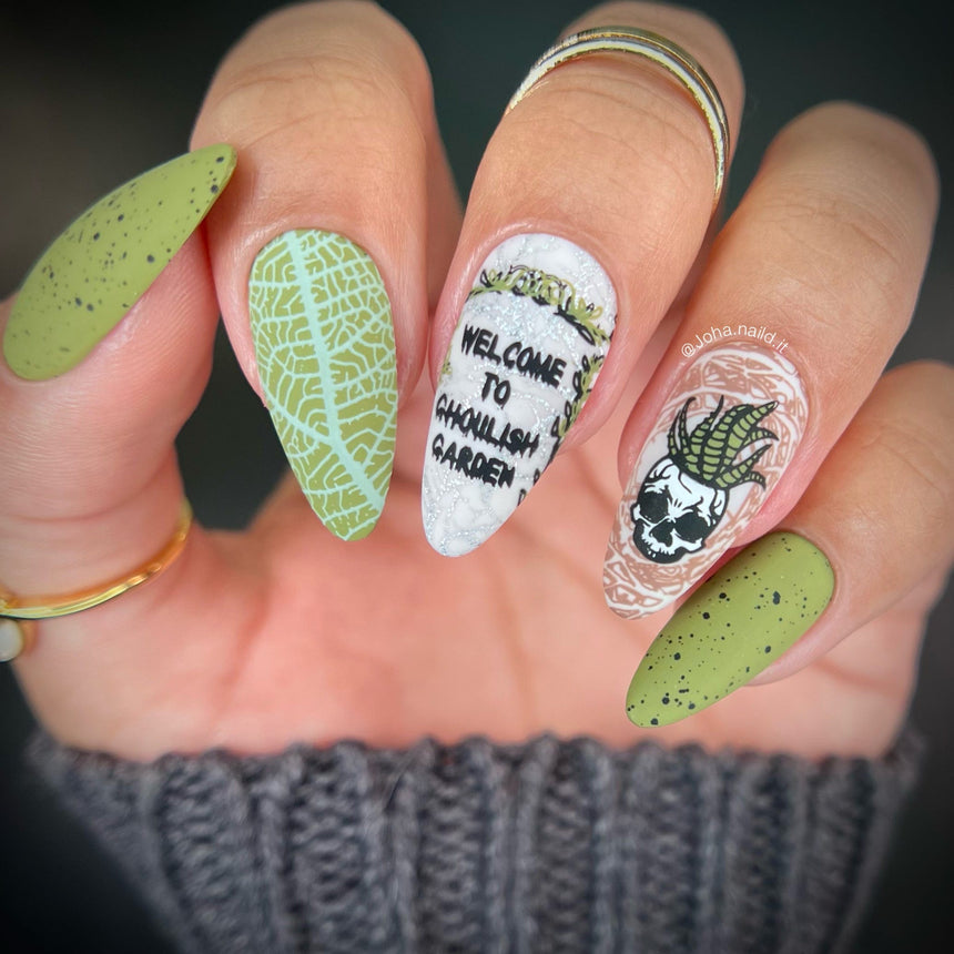 Ghoulish Garden (M324) - Nail Stamping Plate
