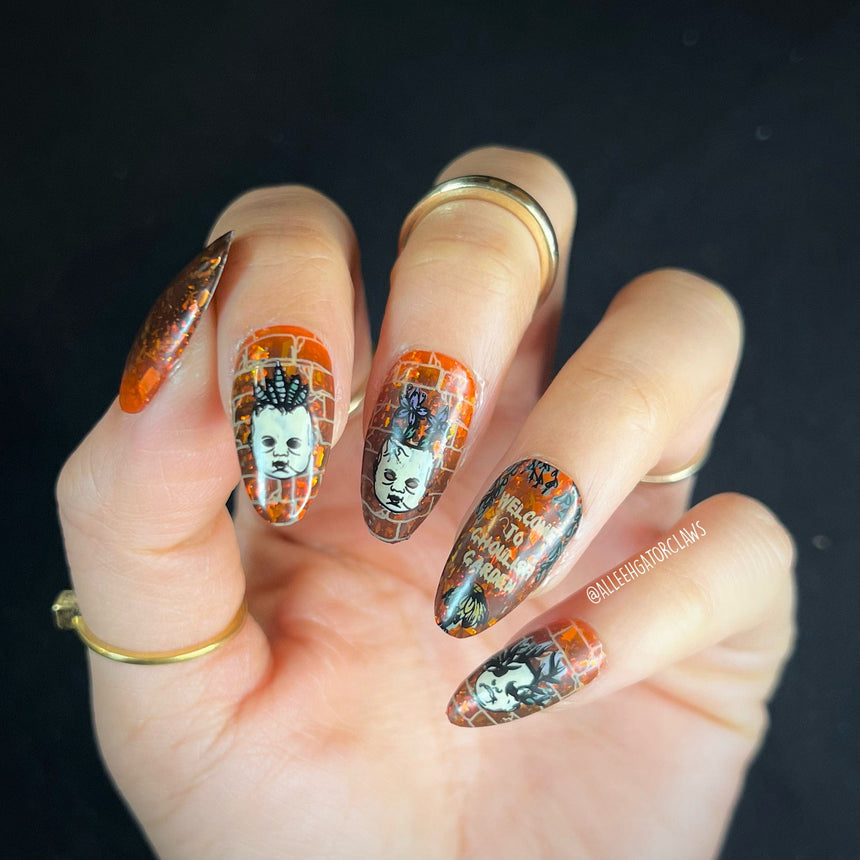 Ghoulish Garden (M324) - Nail Stamping Plate