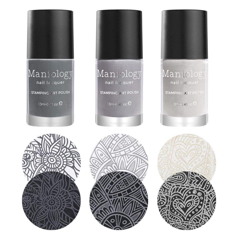 Gray Scale: 3-Piece Gray Stamping Polish Set