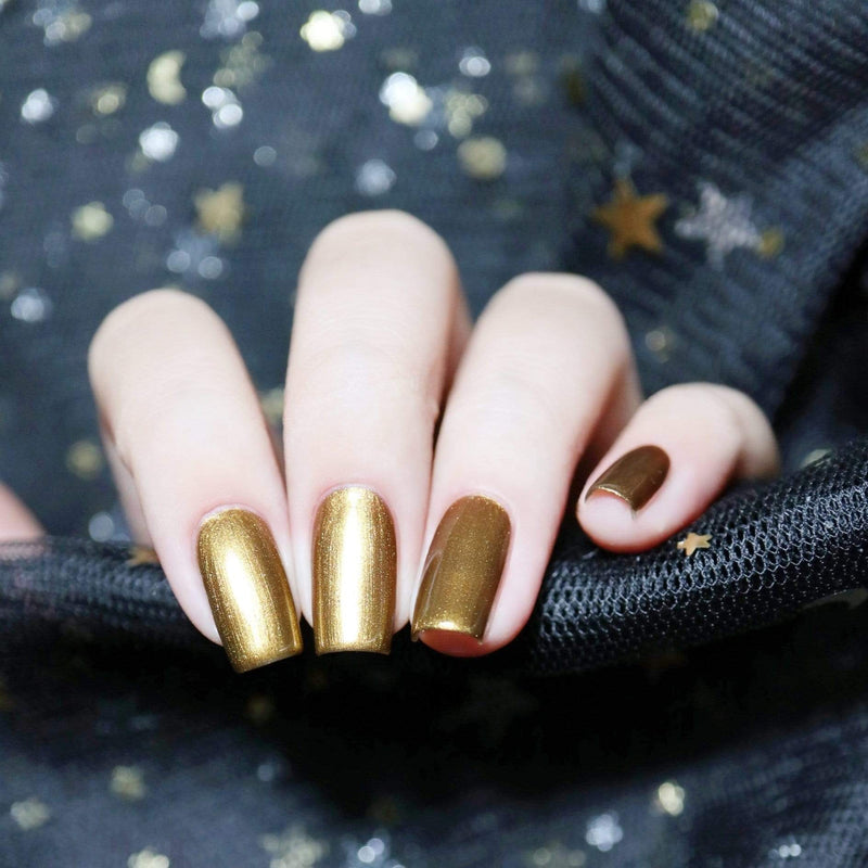 The Sound of Drums Nail Polish - metallic chromatic gold – Fanchromatic  Nails