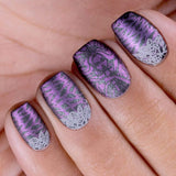 Halloween look created with Maniology's Dearest Aurora nail stamping polish
