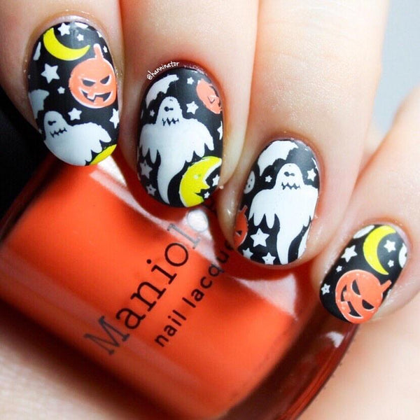 Boo Ya Ghosted Halloween Nail Stamping Plate | Maniology