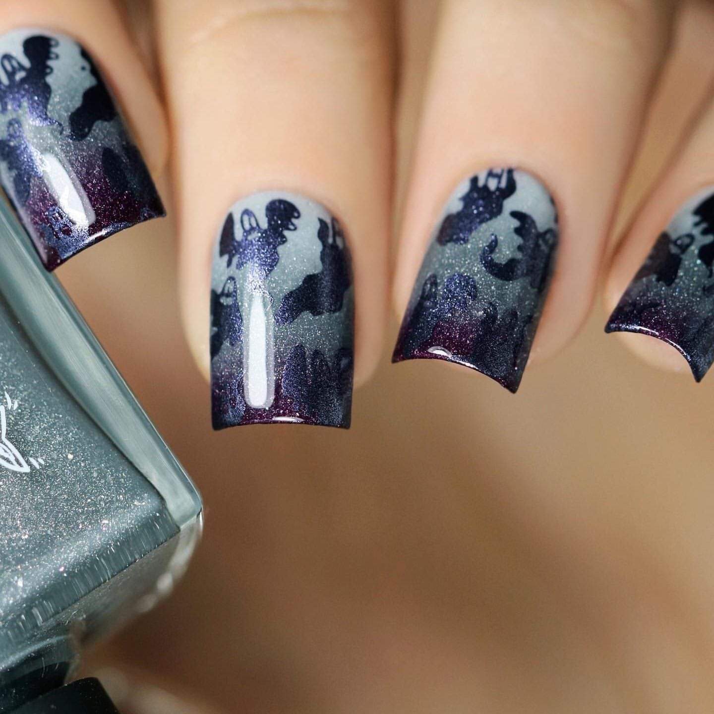 Boo Ya Ghosted Halloween Nail Stamping Plate | Maniology