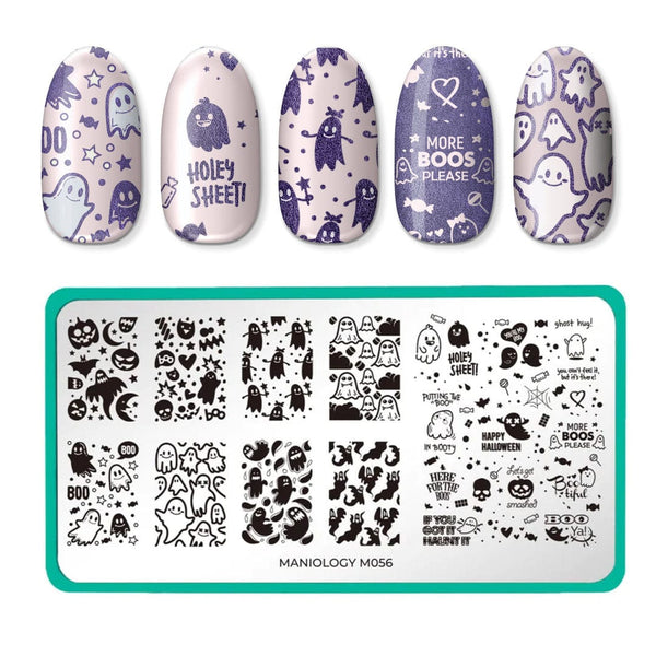 Boo Ya Ghosted Halloween Nail Stamping Plate | Maniology