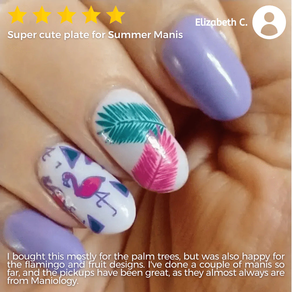 Hangloose: Summers Bounty/Palms Galore (m209) - Nail Stamping Plate