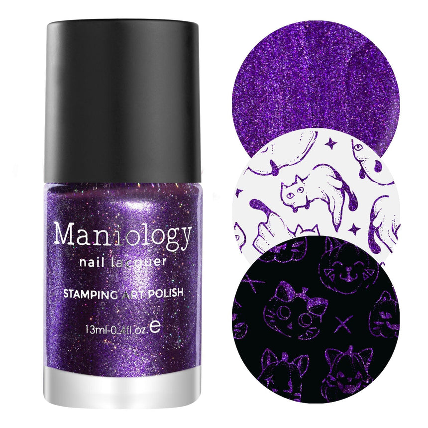 Casting Spells: Hex (B446) - Purple Holo-Sanded Stamping Polish