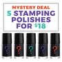 **Hot Mystery Deal**  -  5 Nail Stamping Polishes for $18!  Random Assortment - Original Value at $35 (1 Per Customer)