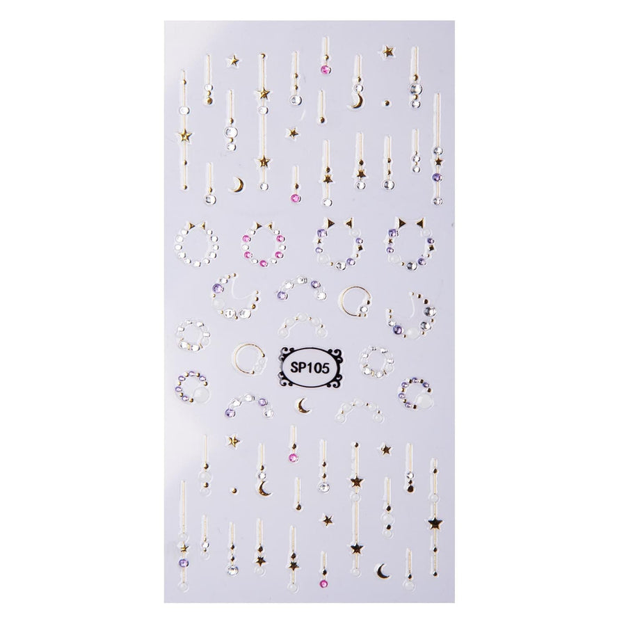 Jewel Delights (SP105) - Metallic Foil Nail Art Sticker Sheet