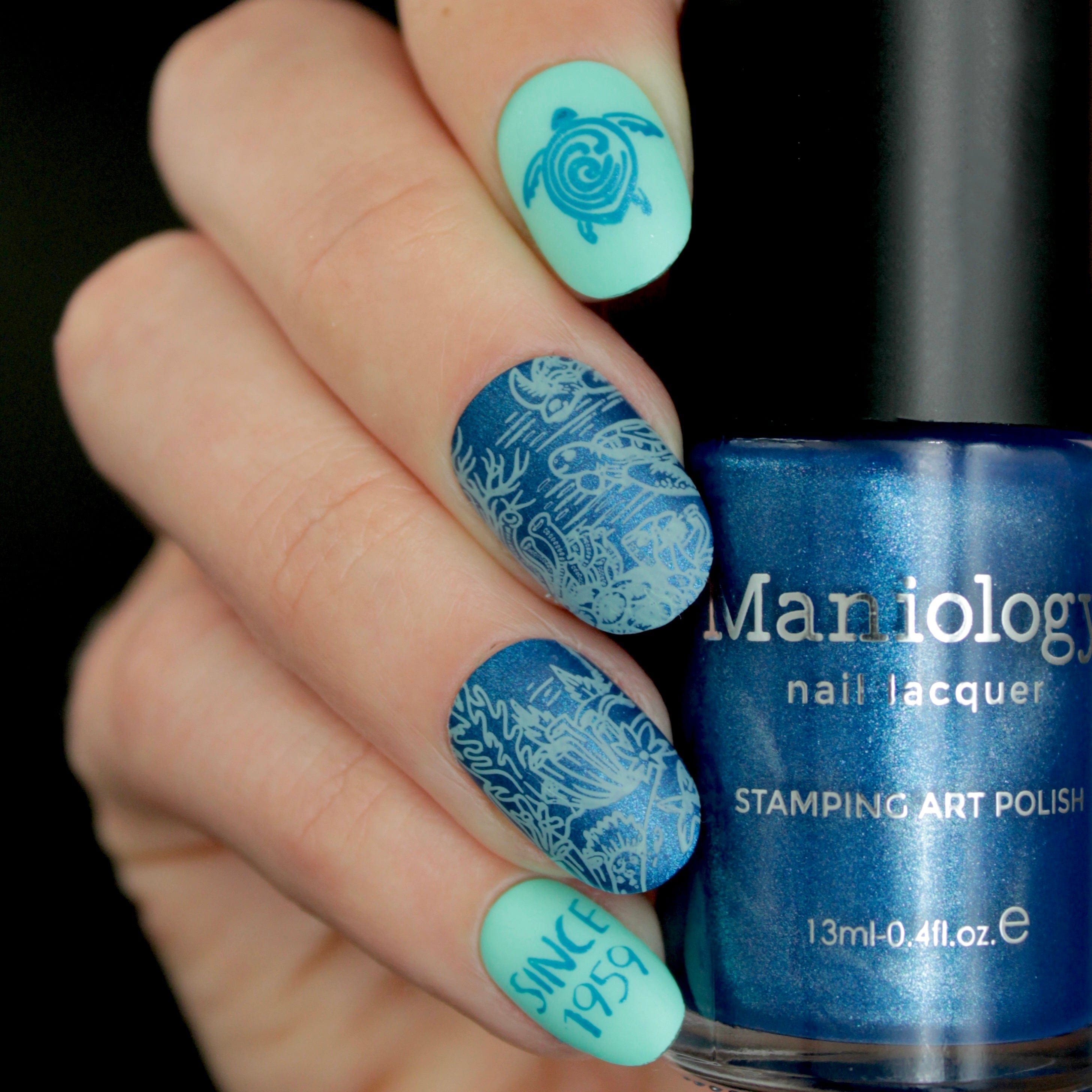 Kai (B430) - Blue Metallic Stamping Polish – Maniology