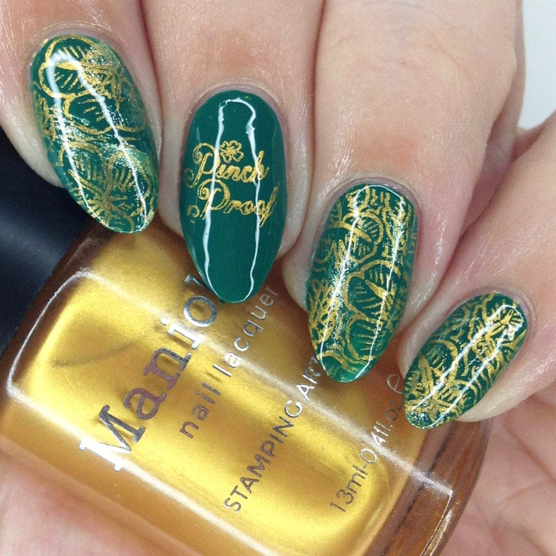 Maniology St. Patrick's Day Nail Stamping Starter Kit (Plate, Polish, Top  Coat, Stamper and Scraper Card)