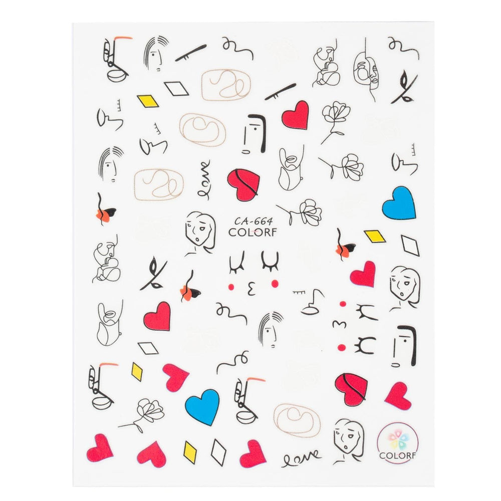 Love Doodles (CA-664) - Nail Art Sticker Sheet
