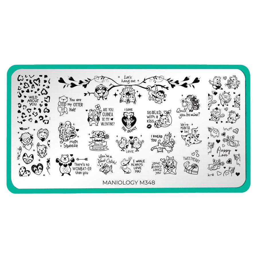 Lovey Dovey Critters (M348) - Nail Stamping Plate
