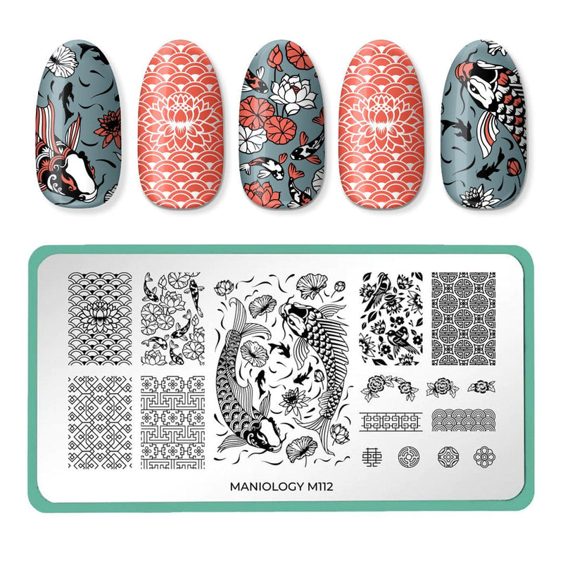 Koi Pond Lunar New Year Nail Stamping Plate | Maniology