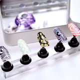 Magnetic Nail Tip Stand Holder and Storage Container - Silver Tin