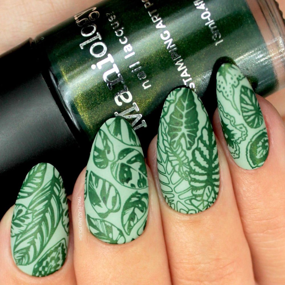 Alocasia Shimmer Forest Green Stamping Polish | Maniology