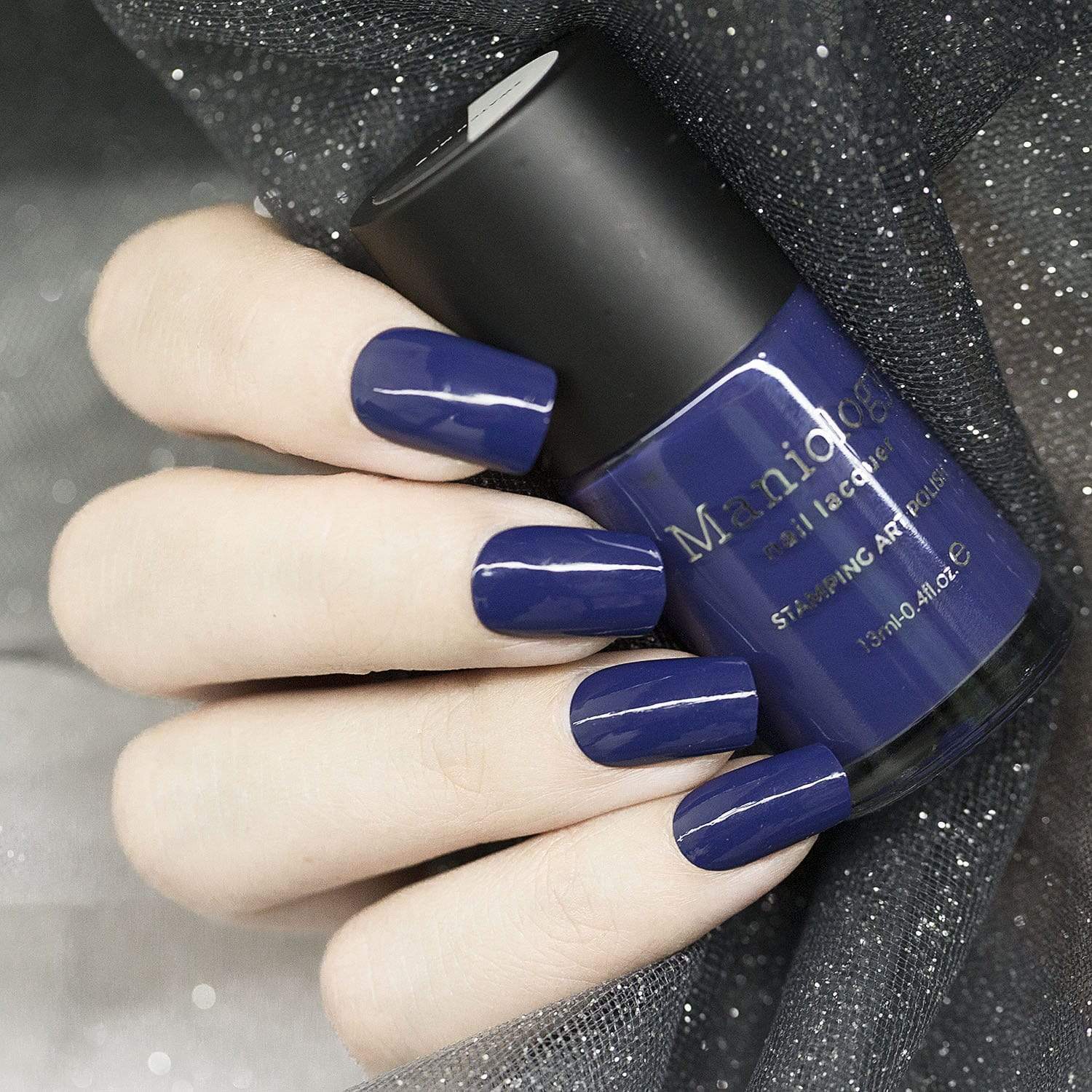 Shibori ManixMe Navy Blue Cream Stamping Polish | Maniology