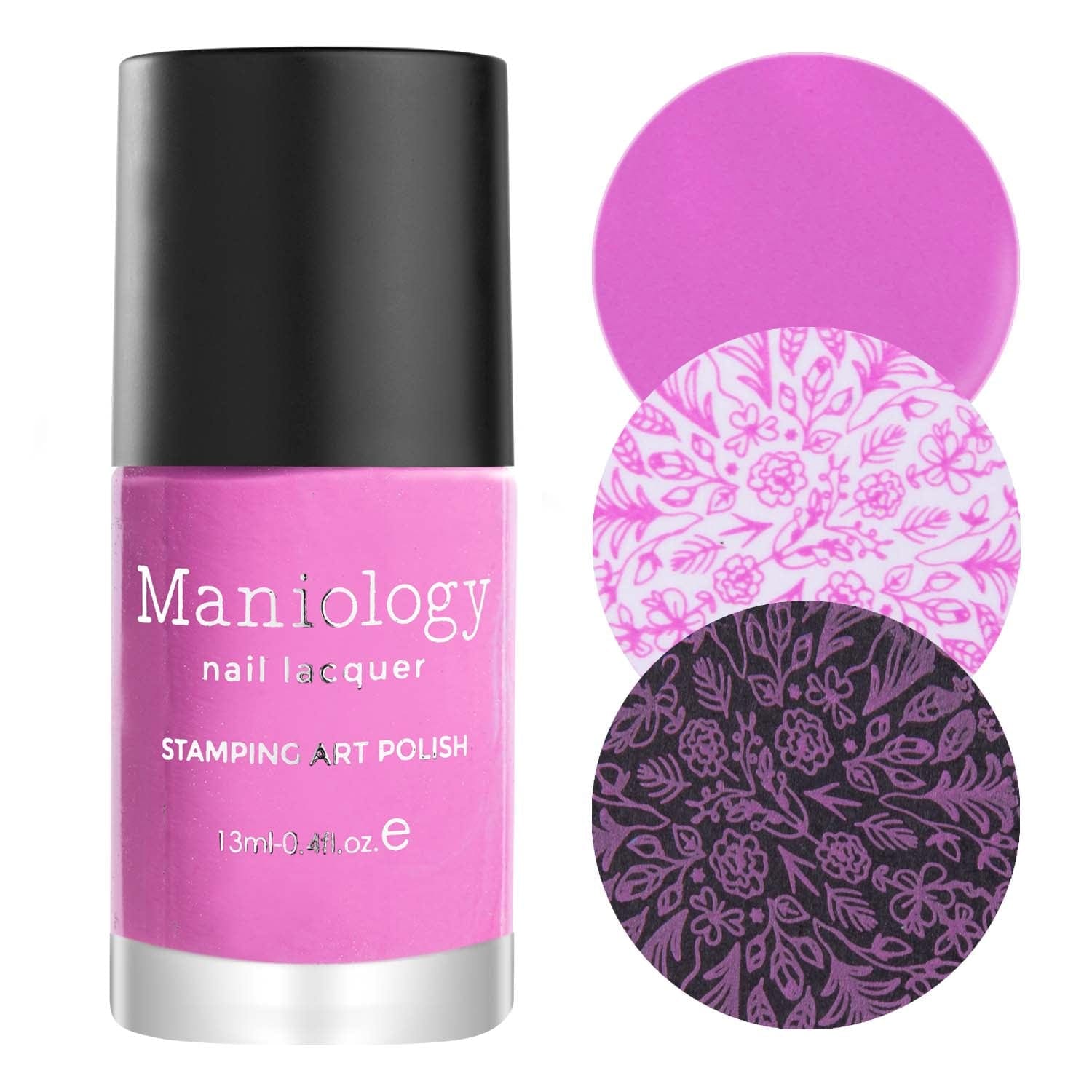 Stamping Rose Pink Polish Cream Maniology Primerose |
