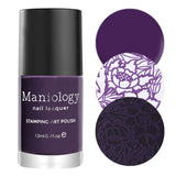 Baroque (B421) - Cream Purple Stamping Polish