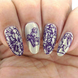 Baroque (B421) - Cream Purple Stamping Polish