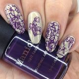 Baroque (B421) - Cream Purple Stamping Polish