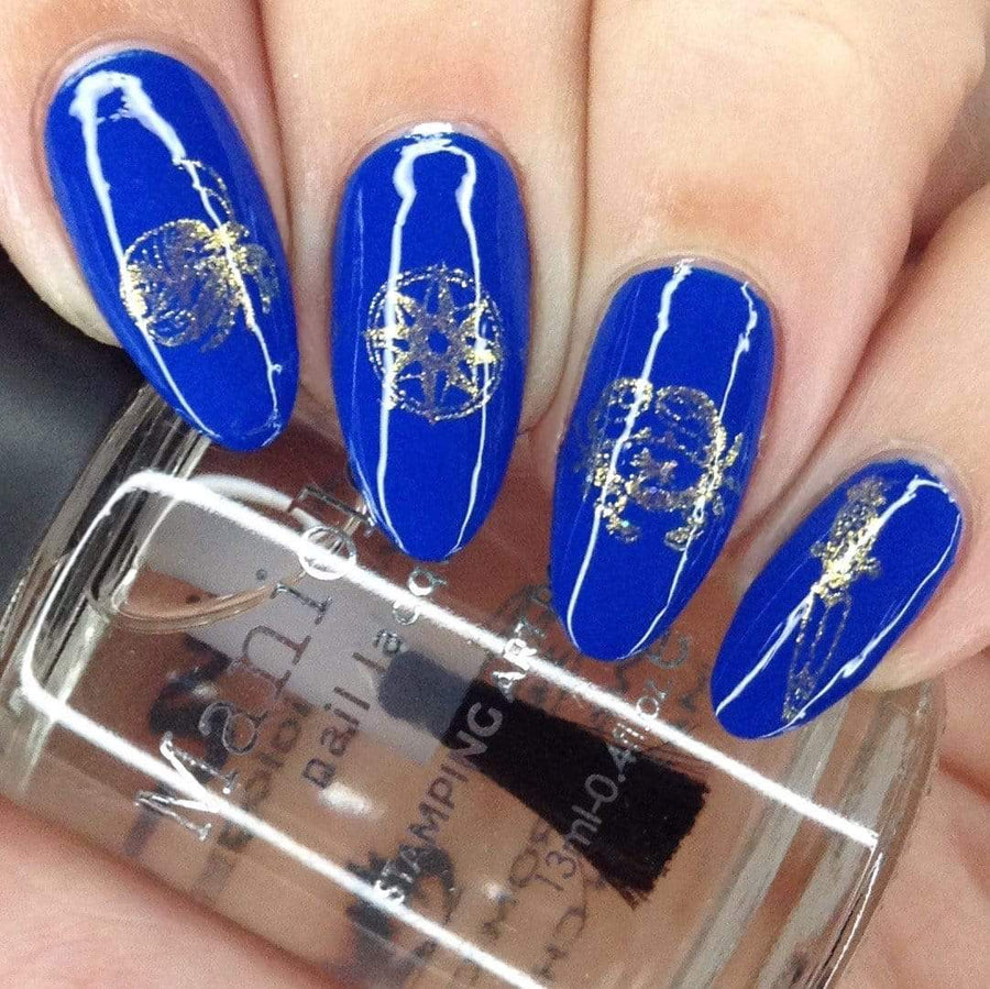 Royal Blue Dark Blue Stamping Polish | Maniology