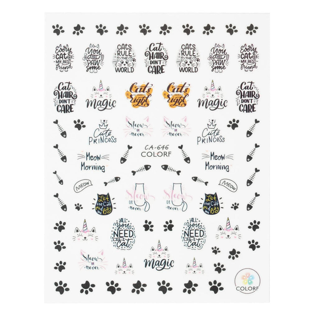 Meow or Never (CA-646) - Nail Art Sticker Sheet