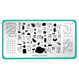 A modern art inspired nail stamping plate with contemporary designs by Maniology (m217).