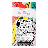 A modern art inspired nail stamping plate with contemporary designs by Maniology (m217).
