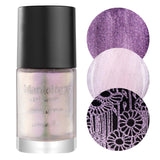 A nail stamping polish that shifts from pink magenta to gold from our Moonbeams collection by Maniology (B164).