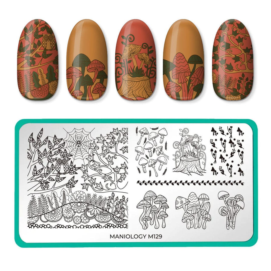 Mystic Woods: Do You See Me?/Mucho Mushrooms (m129) - Nail Stamping Plate