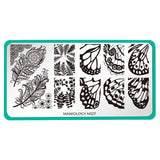 Mystic Woods: Leafy Feathers/Butterfly Wings (m127) - Nail Stamping Plate