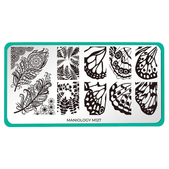 Leafy Feathers Butterfly Wings XL Stamping Plate | Maniology