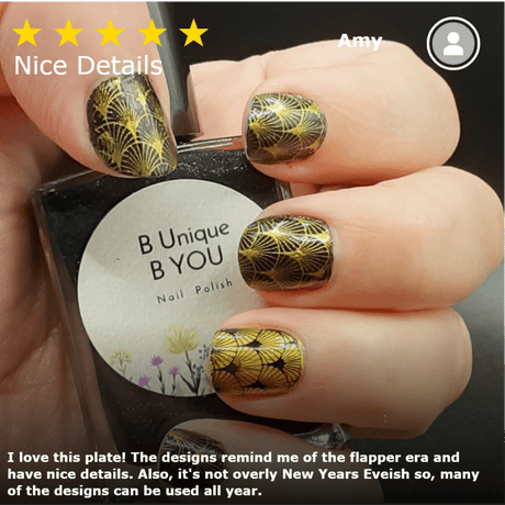 New Year: Art Deco (m260) - Nail Stamping Plate