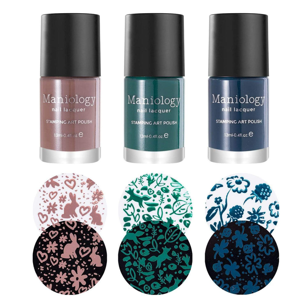  3-Piece Cream Stamping Polish Set with heavy pigmentation and a lush, creamy finish from our Night Forest collection.
