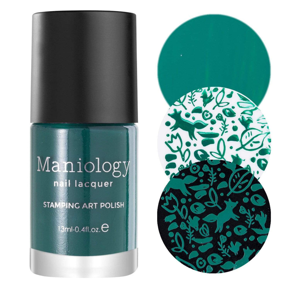 A deep emerald green stamping polish from our Night Forest collection Pine (B298).