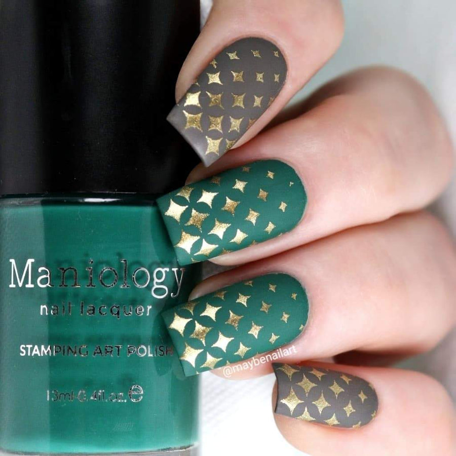 A manicured hand made with Night Forest: Pine by Maniology (B298).