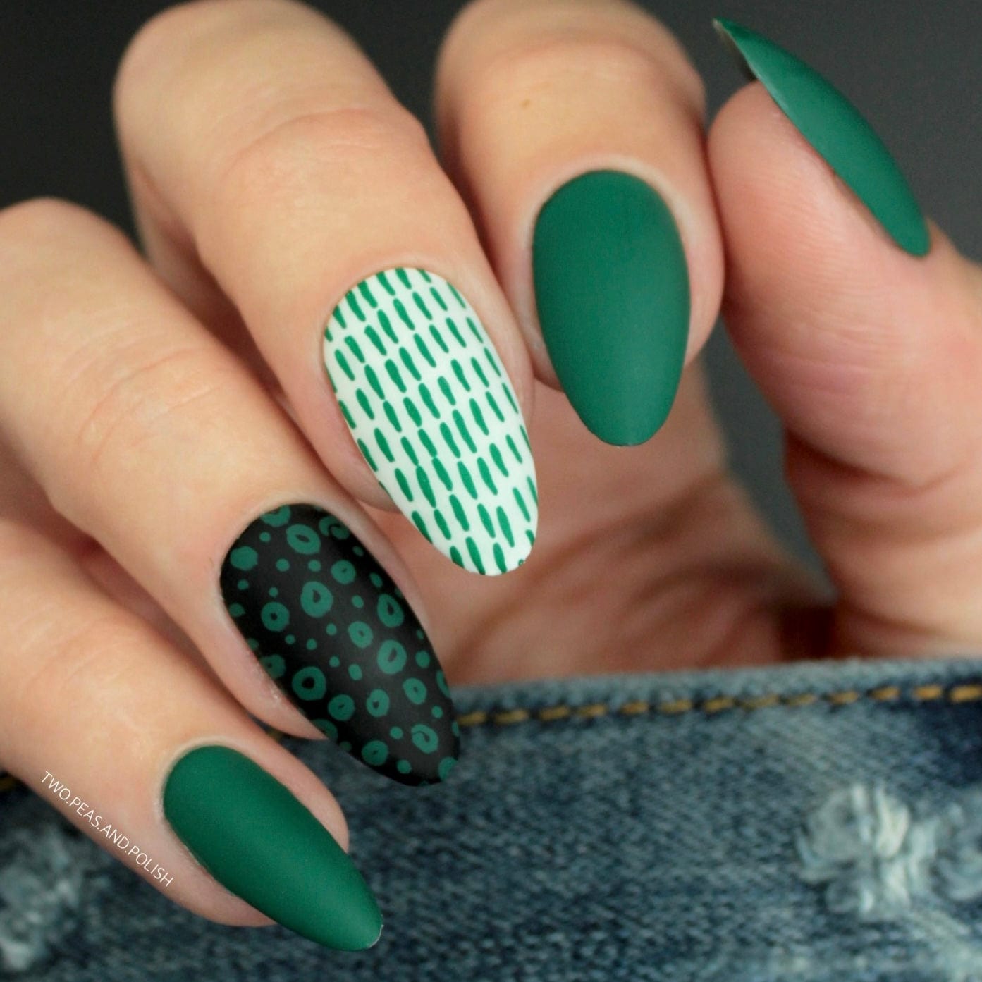 Pine Emerald Green Night Forest Stamping Polish