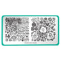 A nail stamping plate with lots of cute expressions and floral patterns by Maniology (m239).