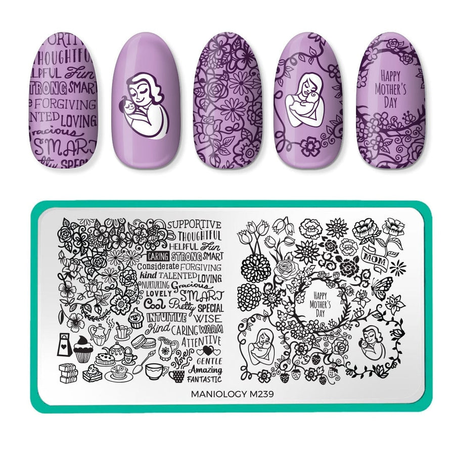 Occasions XL: Mother's Day (m239) - Nail Stamping Plate
