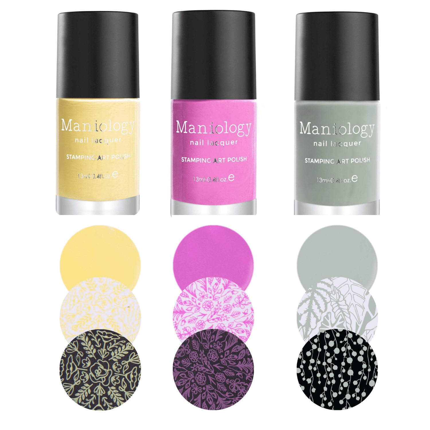 Perfect Trio: 3-Piece Sunny Meadow Nail Stamping Polish Set – Maniology