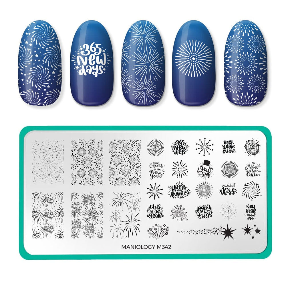 Pop The Bubbly (M342) - Nail Stamping Plate