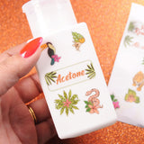 Refillable Pump Bottle w/ Label Sticker Set