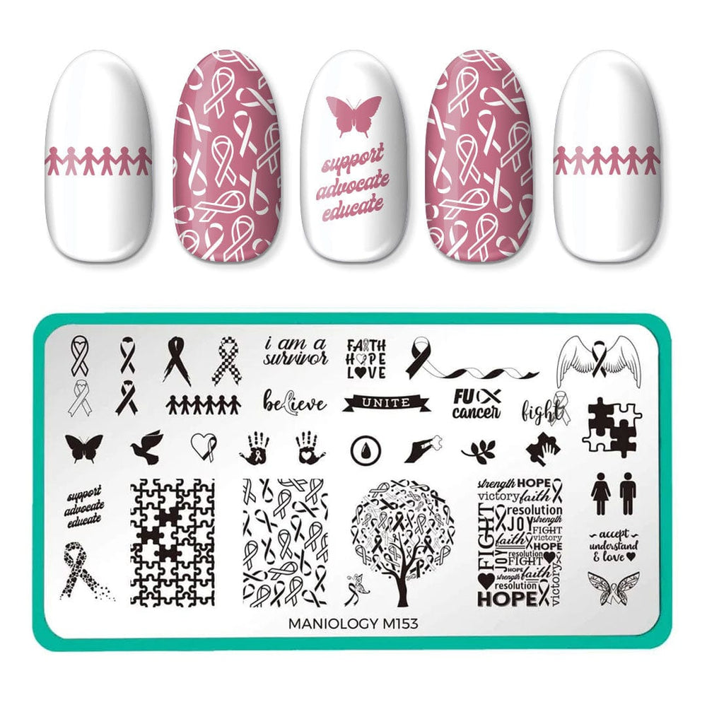 Ribbons of Hope (m153) - Nail Stamping Plate