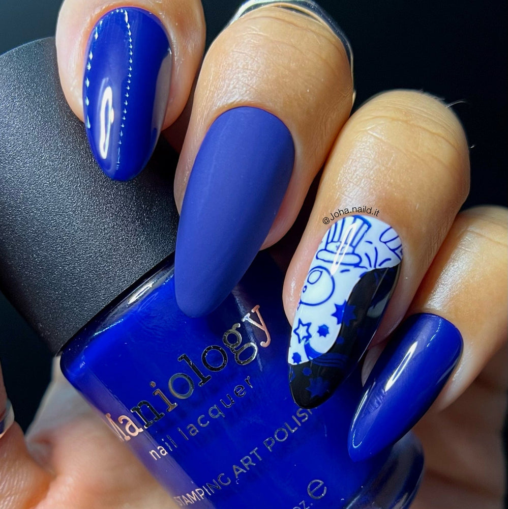 Tried out some nail stickers over this gorgeous dark blue nail polish 💙 :  r/Nails