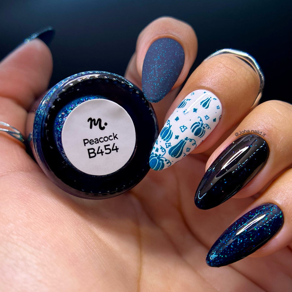 Rustic: Peacock (B454) - Blue Holo-Sanded Stamping Polish